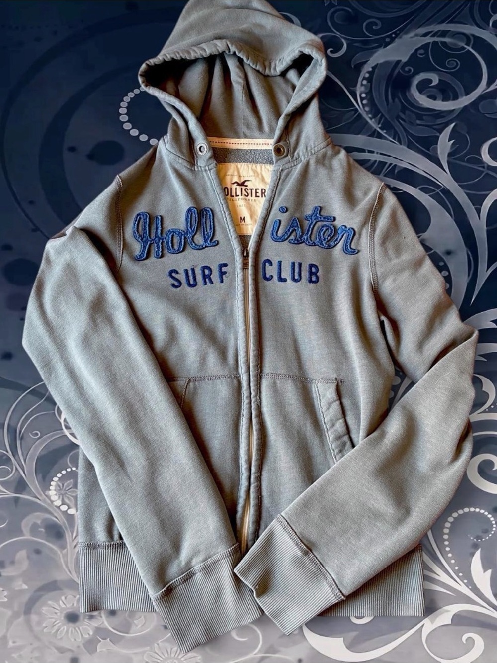 Vintage Hollister Gray Surf Club Hooded Zip Jacket